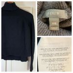 J.Crew  Merino Wool Alpaca Blend‎ Turtleneck Sweater XXS Black Knit Top Minimal Photo 12