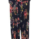 Love Ryan  Navy Blue Floral Jumpsuit Romper Spaghetti Straps Large Dark Flower Photo 0