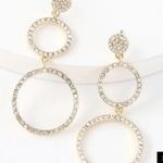 Lulus Glam Girl Gold Rhinestone Circle Earrings Photo 0