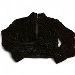 ZARA Black Velvet Gold Polka Dot Top – Party & Holiday Ready – Size M Photo 4