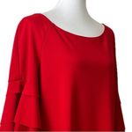 Tiana B . Dress Shift Ruffle Sleeves Scoop Neck Red Petite Women’s Size 12P Photo 5