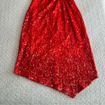 Ciebon Signy Red Sequin Asymmetrical Midi Dress Holiday Sparkle Gown Size L Size L Photo 9