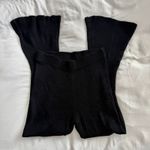 Free People  Beach Knit High Waisted Flare Pants Black Pull On Size S Photo 0