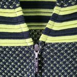 Ming Wang  Zip Front Cardigan Jacket Black Green Trim Knit 3/4 Sleeve Petite M Photo 4