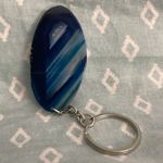 Pretty Little Kitty Key chain. NWOT Silver Hardware. .2 1/2” Tall x 1 1/2” Wide Blue Photo 1