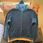 Juicy Couture  y2k true vintage 2000s terry cloth navy blue velour hooded j charm zip up track jacket  Photo 0