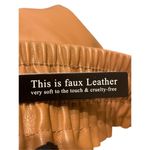 Love Tree NWT Faux Leather Drawstring Elastic Waist Pants Camel L Photo 5