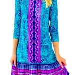 Lilly Pulitzer  Ophelia Swing Dress Bermuda Blue Ocean Motion Preppy Knit Size S Photo 0