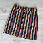 3 X 1 Rose Striped Mini Denim Skirt Size 24/XS Photo 2
