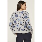 Club Monaco  Floral Jacquard Cardigan Grey Blue‎ Size M Photo 3