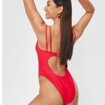 Nasty Gal Red High Cut Swimsuit Photo 5
