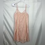 Mystree  women’s orange peach white striped embroidered lined mini summer dress S Photo 4