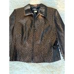 Bianca Nygard Brown Animal Print Blazer Jacket Career Business size 8 Photo 1