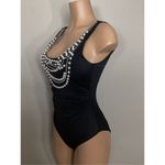 Boston Proper New. Amita Naithani black pearls and rhinestone swimsuit. Small. Retails $169 Photo 5