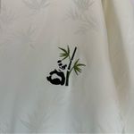 NWT Naked Beast 100% Silk Panda Embroidered Shirt Blouse Women’s Medium … White Photo 2