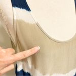 Joie  Silk Tie Dye Sleeveless Scoop Neck Isidora Romper XS Ivory Beige Navy FLAWS Photo 11