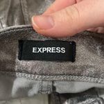 EXPRESS skinny high rise pewter silver metallic crackle effect ankle jeans sz 6 Photo 8