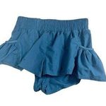 KIMBERLY.C Blue Ruffle Hem Pocket Shorts M Lined Activewear High Rise Size M Photo 0