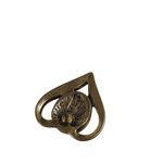 Vintage Lapel Pin Tie Tack Gold Flake Teal Tone Heart Pin Blue Goldstone Center Photo 2