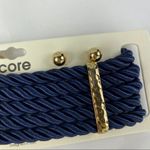 CORE Blue Twist Cord Layered Choker & Earnings Set Photo 2