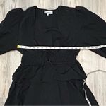 We Wore What  Plunging V Neck Long Sleeve Peasant Midi Dress Black Size M Photo 3