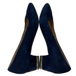 St. John  Pumps Heels Navy Suede Gold Logo Heel 9AA Photo 3