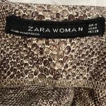 ZARA  Brown Silk Shift Dress Womens Size Medium Snakeskin Work Animal Print Photo 1