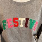 Lane Bryant Gray w/ Colorful Festive Crew-Neck Sweatshirt NWT Size 30/32 Photo 3