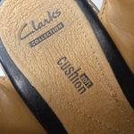 Clarks Hazelle Black Snake-Embossed Leather Wedge Comfort Sandals Size 10 Photo 9