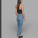 Karl Lagerfeld  High Rise Above Ankle Straight Leg Jeans with Black Side Script Photo 4