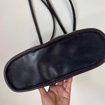 Brighton VINTAGE Satchel Croc Leather Handbag Purse 133757 Black & Brown Photo 3