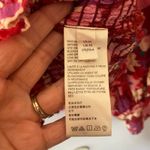 Free People  Red Pink Floral Ariana Smocked Puff Sleeve Long Sleeve Blouse Medium Photo 10