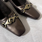Stuart Weitzman Shoes brass buckle pumps bronze Vintage Womens sz 5M Spain Photo 2