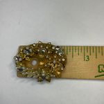 Vintage Designer Original By Robert Faux Pearl & Crystal Brooch/Pin Gold Photo 4