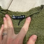 ZARA NWT  Green Textured puff sleeve  Long Sleeve Top Photo 2