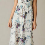 Pink Martini Dress Maxi Woman's Size XS Bird Floral Print Summer Lined Braided Photo 0