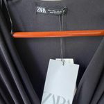 ZARA  Draped Mini Little Black Dress Ruched Long Sleeve New Tags Small Photo 2