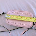 Coach Pink Leather Double Zip Crossbody Bag light pink with adjustable strap Photo 8