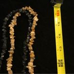 2 jet black coral and brown stone necklaces Photo 2