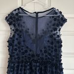 Mac Duggal  Floral Embellished Illusion Midnight Midi Cocktail Dress‎ NWT Photo 6