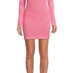 Gianni Bini  NWT Pink Icon Knit Scoop Neck Long Sleeve Mini Dress Size Large Photo 0