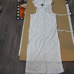 Love by Chesley White Floral Crochet Hooded Swimsuit Cover Up Vacation Boho Swim Photo 5