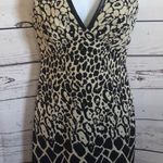 Nicole Miller Artelier leather trim animal‎ dress White Size 4 Photo 0