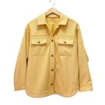 Madewell  Brushed Herringbone Knit Shirt Jacket Warm Yellow Shacket Size Small Photo 2