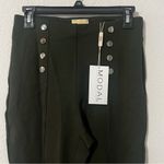 Elie Tahari  Ponte Button Leggings with Button Detail in Deep Olive, Size S, NEW Photo 1