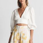 Reiss Print Sky Linen Printed Shorts Photo 1