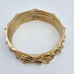 Stack Of Gold Bangle Bracelet Set with Crystals Set Of 9 Photo 4