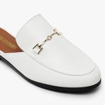 White Slip On Backless Loafers Size 9 Photo 2