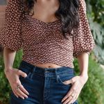 Audrey 3+1  Easy Peazy Floral Smocked Cinched Top size med Photo 0