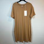 7 Diamonds Women's Core Tshirt Dress Tawny Tan Stretch Buttery Soft NEW Sz Large Photo 1